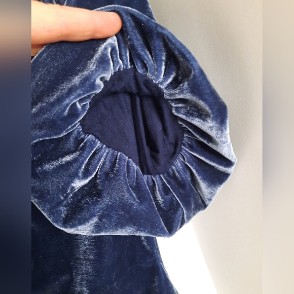 Free People Cupcake Velvet Short Sleeve Top in Outer Space (Blue Gray) - Picture 7 of 13